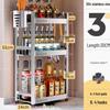Cloud Frost 3-Tier Narrow Stainless Steel Kitchen Spice Rack