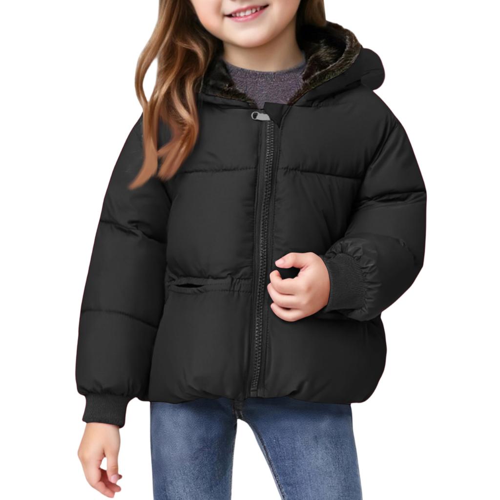 Kids' Pocket Coat - Solid Color Short Cotton Jacket