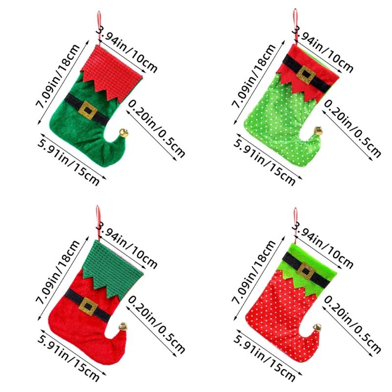 Festival Spotted Christmas Stockings Christmas Gathering Essential Stylish Hanging Stockings with Adjustable Belts