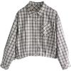 Plaid Shirt for Women's Spring and Autumn Clothes New Short Small Style Literary Retro Plaid Shirt