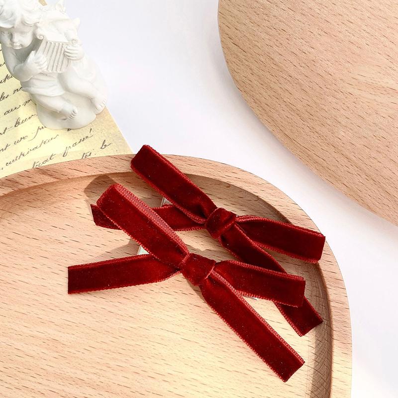

2 шт. корейский стиль однотонный винтажный бархатный бант заколка для волос милая шпилька боковой зажим для девочек милые крутые заколки аксессуары для волос