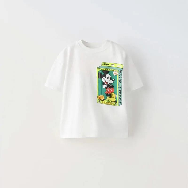 

Summer Boys Children s Clothing - Crew Neck Shirt, Fashionable Top, Lightweight Short Sleeve with Cartoon Pattern 100