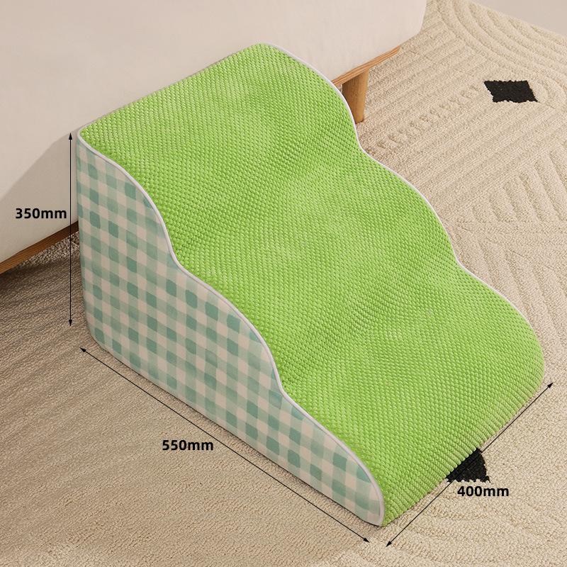 

3levels Ladder Dogs Pets Green Grid Pattern Puppys Stairs Beside Sofa Bed Ramp for Dogs Protecting Pets Joint Safety Stairs Gift