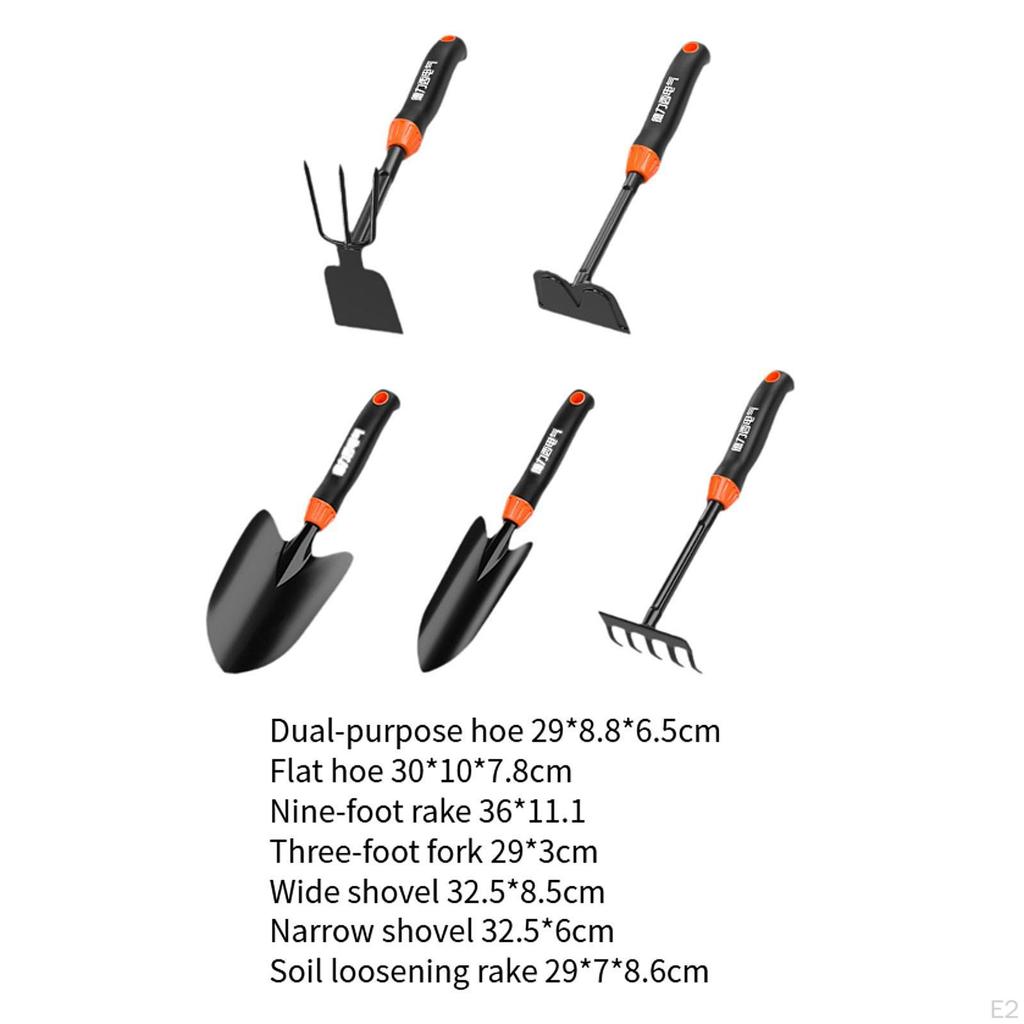 Gardening Tool Set Loosening Rake Sturdy Carbon Steel Backyard Lawn Trowel Hoe for Plant Lover