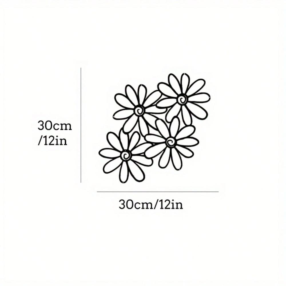 Daisy Metal Wall Art for Garden Terrace Home Floral Decor Modern Rustic Housewarming Gift
