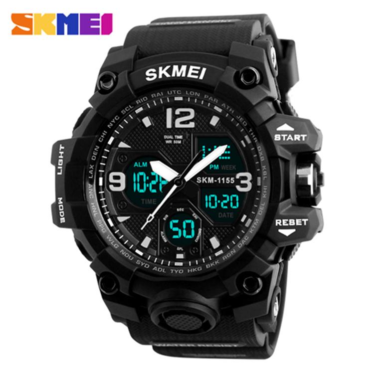 2020 Athletic Watches Hot Jam Tangan Skmei 1155B Analog Digital Watch Camouflage Pupils Wristwatch