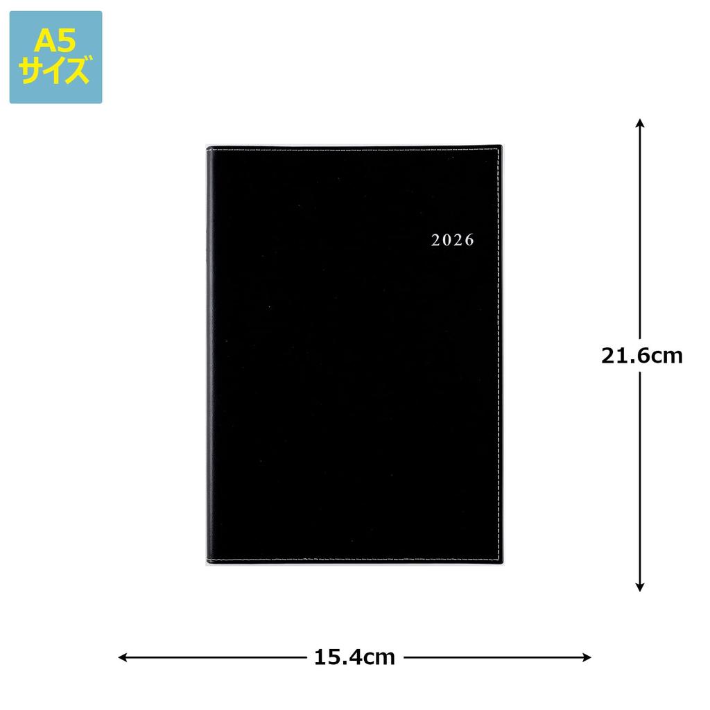 Takahashi 2026 A5 Weekly Desk 473 December Diary, Sette, Black, No. (Starts 2025)