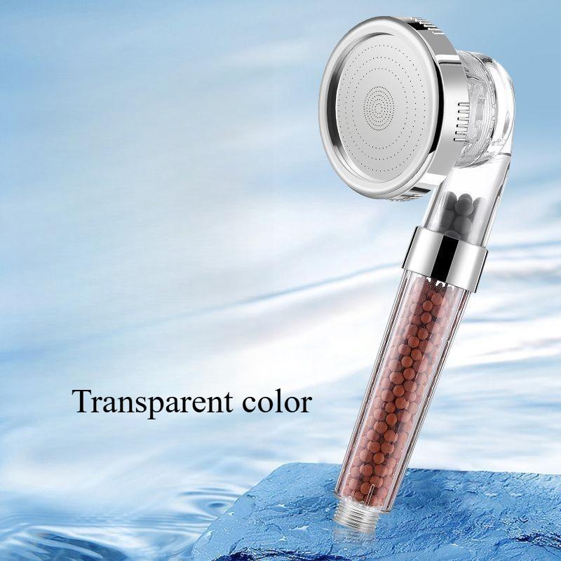 Household Filtered Shower Head High Pressure Water Saving Spray Handheld Clear Showerheads with With Filter Beads for Bathroom