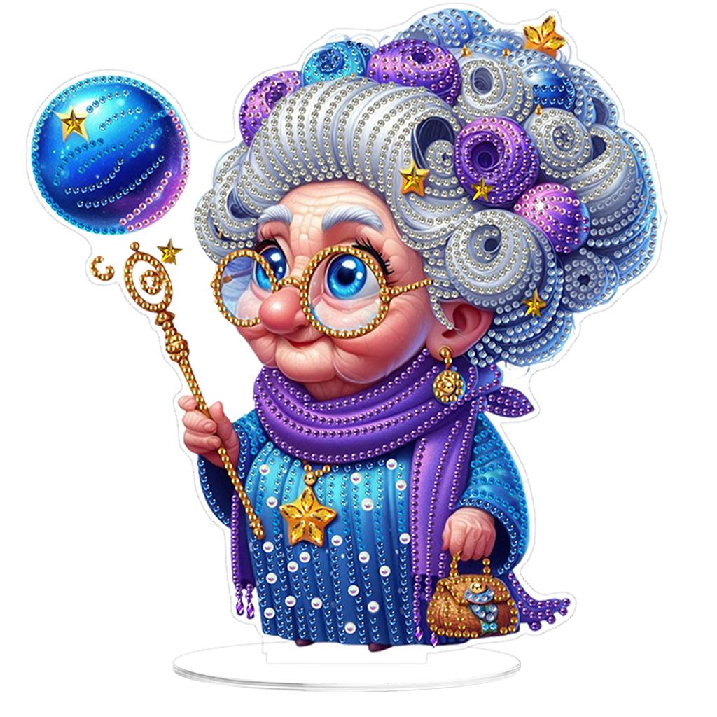 2D Flat DIY Animal Girl Acrylic 5D DIY Diamond Art Tabletop Decorations Special Shaped for Adults Home Office Decor Crafts Gift