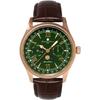 Salvatore Marra Men's Limited Edition Pink Gold and Green Watch, Moon Phase, Multi-Calendar, 5 ATM Water Resistance, Leather Strap, Business/Formal We