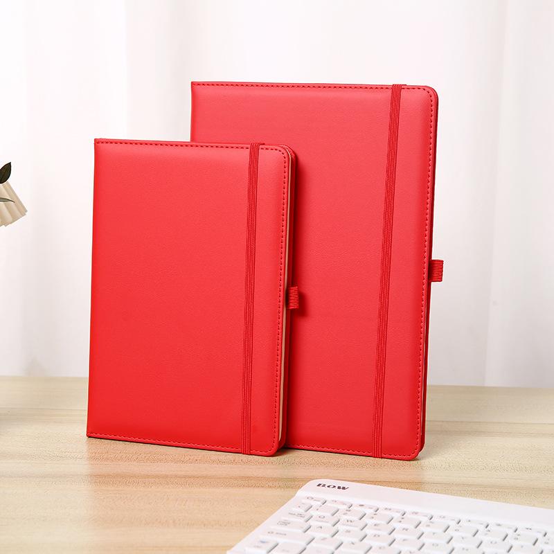 European American Custom A5 Thick Hardcover Leather Diary Planner Journal Luxury Thread Sewing School Use Foreign