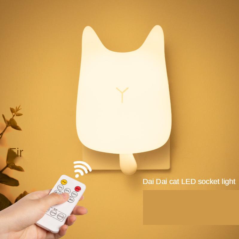 Creative Plug-in Timing LED Night Light for Bedroom Decoration with Night Soft Light Feeding Remote Control Bedside Light