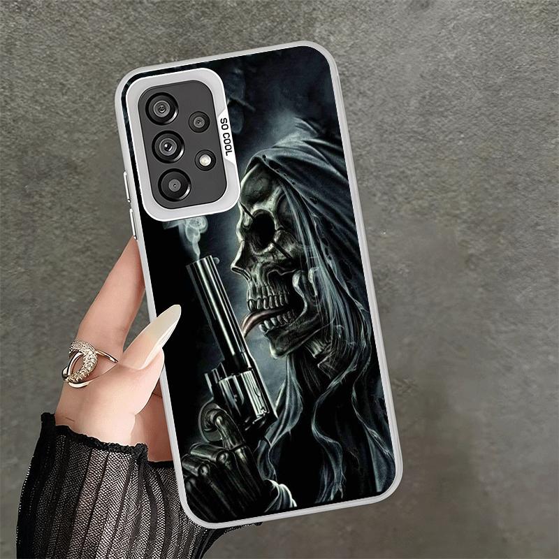 Sensemann Totenkopf Skelett Pistole Weiche Handyhülle für Samsung A17 A16 A15 A14 A13 A57 A56 A55 A54 A53 A37 A36 A35 A34 A33 A26 A25 A24 A2