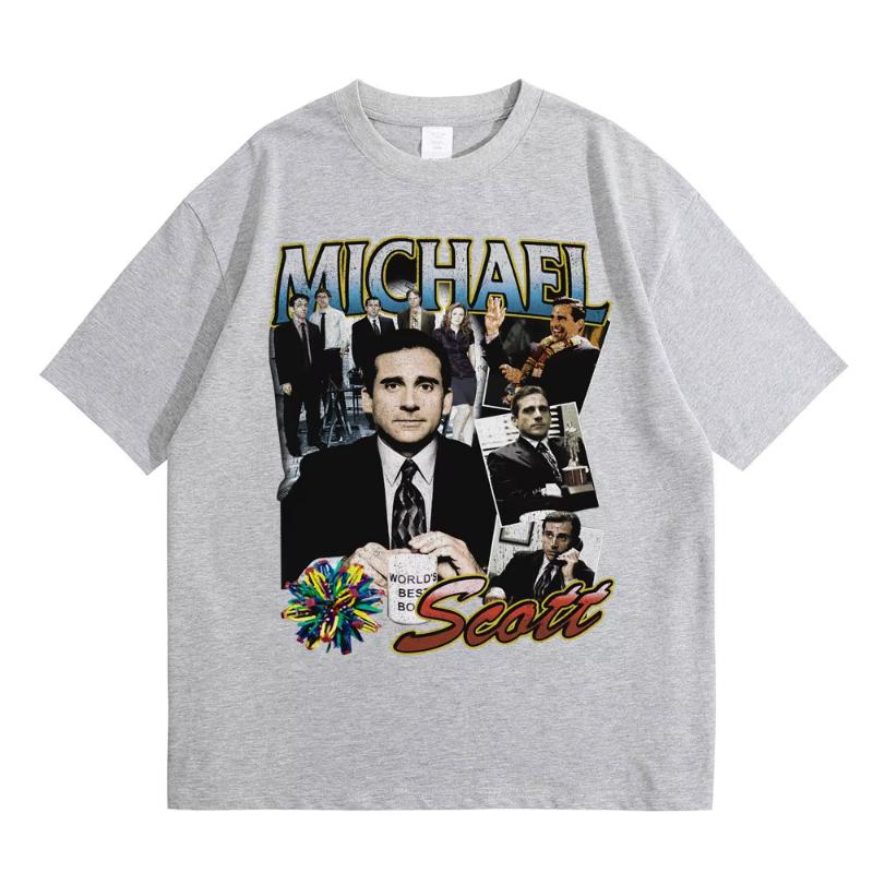 Michael Scott Graphic Tshirt Tv Series The Office Dwight Schrute Jim Halpert Print Tshirts Unisex Women Vintage Oversized T Shirt