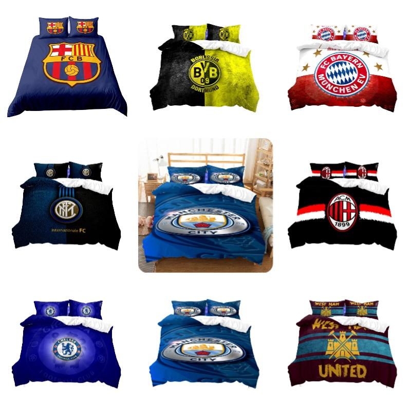 High-quality Bed Linens 3-piece Set Digital Printed Design Mixed Fiber Material Queen Size