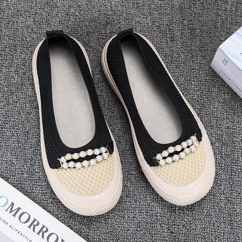 Casual breathable shallow mouth mother shoes one pedal soft sole non-slip flat sole single shoes summer new old Beijing cloth shoes women