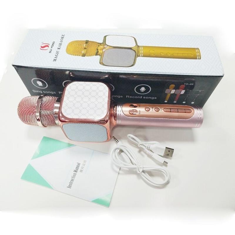 Handheld Bluetooth Karaoke Microphone 1Pcs Wireless Built-in Sound Card Portable Mic for Phone Family Singing Entertainment Gift