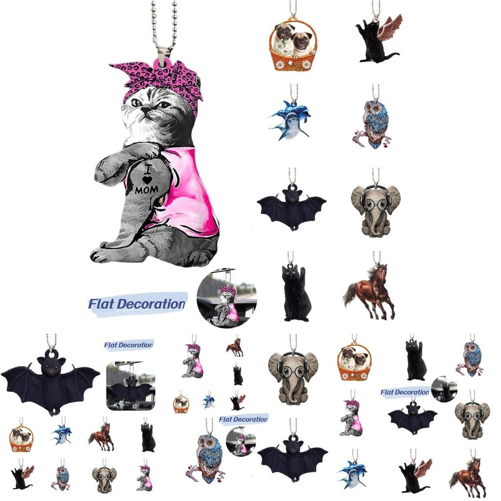 Creative Bat Black Cat Car Hanging Decoration Acrylic Cartoon Style Animal Shape