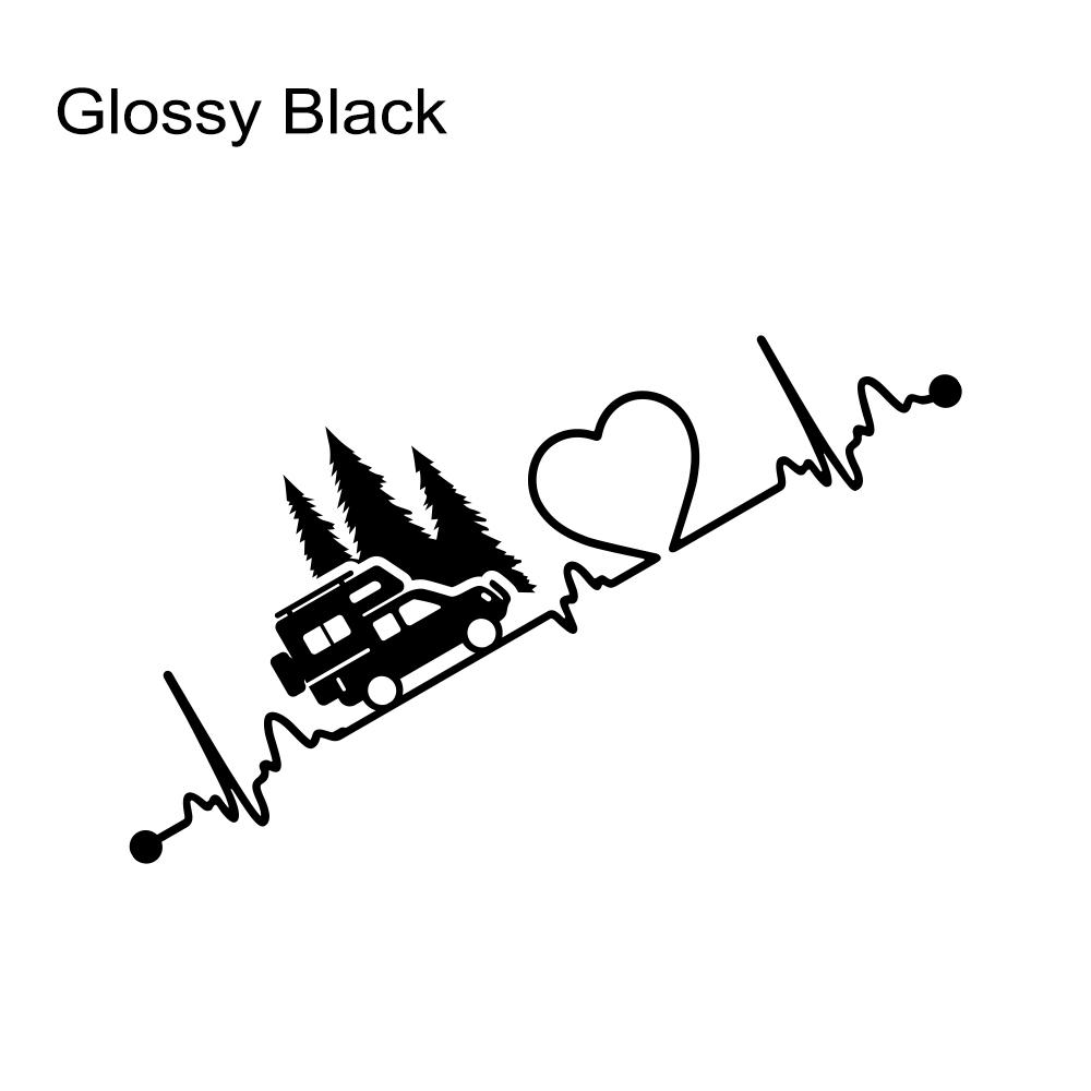 Car Window Side Sticker Fit Pickup Truck Camper Graphics Heartbeat Trees Decor Decal Vinyl Film Cover Auto Tuning Accessories