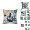 Stylish Marine Organism Flax Cushion Cover With Starfish Design For A Nautical Theme