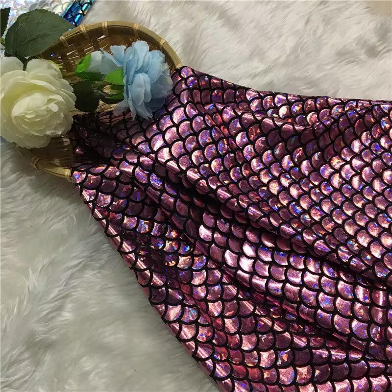 Fischschuppen Glitzerstoff Elastizität DIY Bühnenauftritt Kostüme Hochzeitsfeier Dekoration Nähen Meerjungfrau Badeanzugstoff