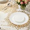 Set of 4 Round Placemats Place Mats Holiday Wipeable Vinyl Placemats Kitchen Dinner Christmas Thanksgiving Farmhouse Wedding