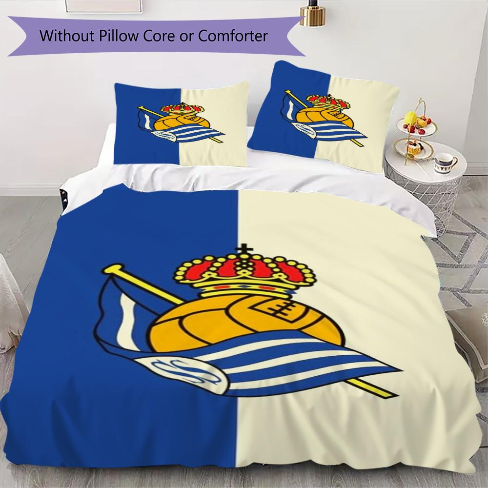 

Real Sociedad Pattern Bedding uilt Set uilt Cover Pillowcase Home Decoration Birthday Gift (1 * duvet cover + 56 * pillowcase without core) 135x200cm
