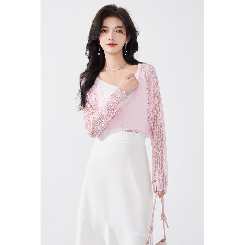 Aiyilian Women s Jacquard Hollow Cardigan S