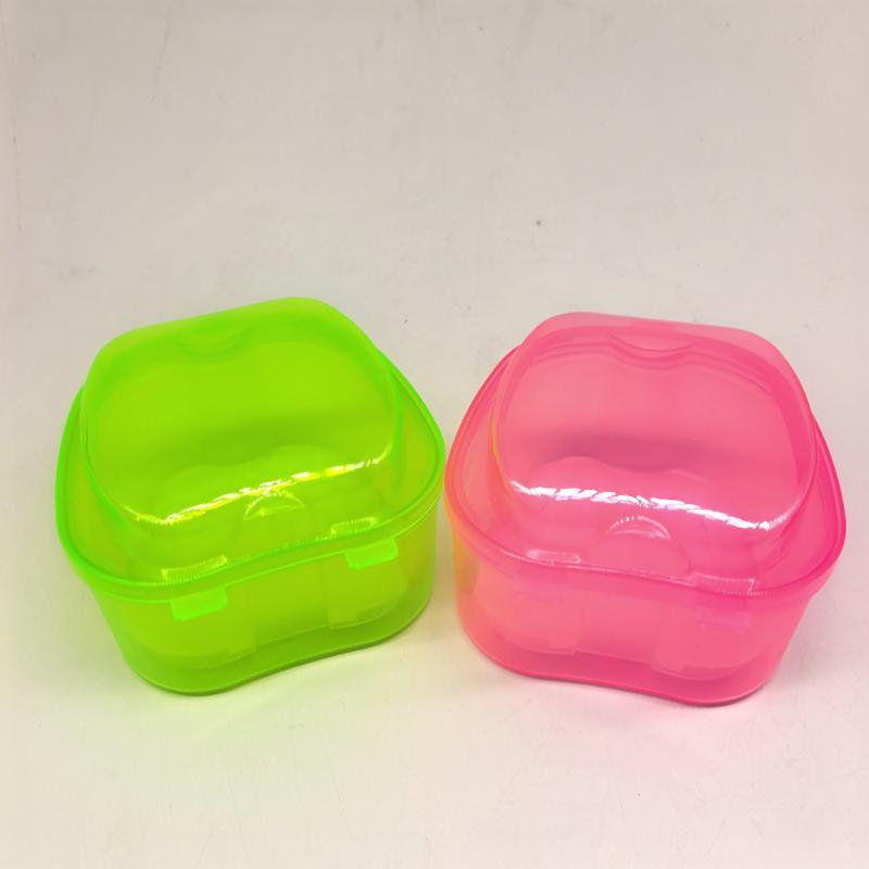 Shaped Denture Case With Drainage Tray Leak Proof Lid Portable For Daily Travel Dental Storage Container