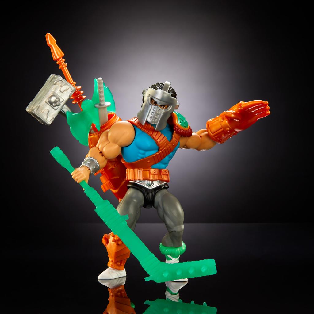 Masters of the Universe Origins Gray Skull Turtle Casey Jones Action Figure 16 Armor TMNT MOTU Crossover Toy, Articulations, & Weapon, &