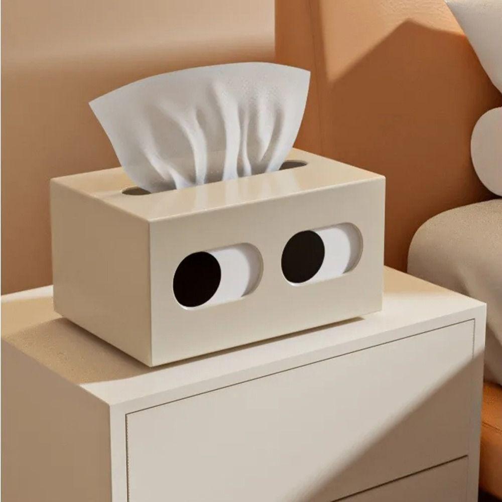 Funny Expression Facial Tissue Dispenser Rectangle Shape Desktop Tissue Case  Bathroom