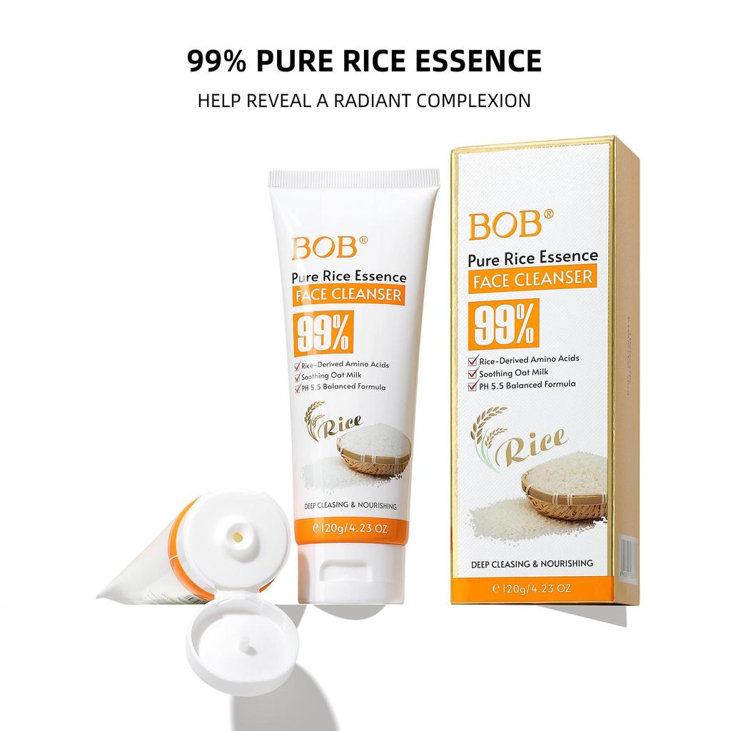 BOB Rice Amino Acid Facial Cleanser Moisturizing Oil Control Deep Cleansing Gentle Non-irritating Ladies Cleanser
