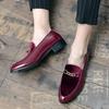 Fashion Hot Selling Luxury Red Party Dress Shoes Europe America Massage Soles Men's Flat Bottomed Loafers Commuting Men's Work Shoes