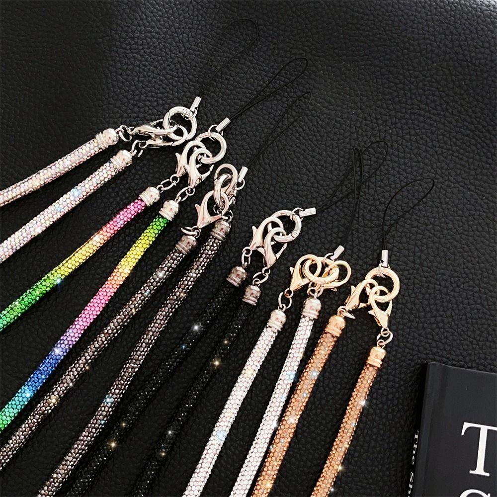 Bling Bling Phone Anti-lost Rope Crystal Crossbody Strap Keychain Hanging Cord  Phone Accessories