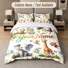 Wildlife Animals Theme Custom Text Or Name 3Pcs Bedding Set 1 Flat Sheet & 2 Pillowcases Personalized Home Bedding