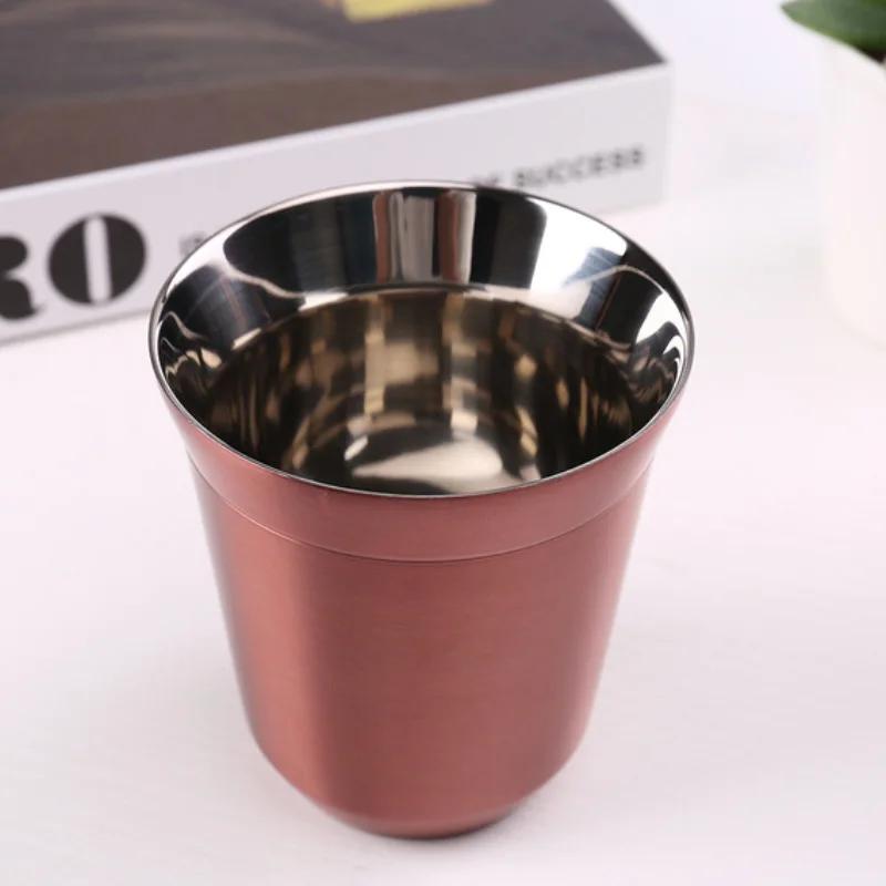 Espresso Mugs 304 Stainless Steel 80ML160ML Coffee Cups Insulated Double Wall Dishwasher Safe Small Capacity Insulation