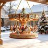 Santa Claus Carousel Pendants Christmas Carousel/Snow Cottage Hanging Ornament, Double-Sided Double Sided Printed Acrylic Charms Pendant for