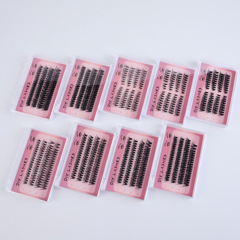Natural Curly Clustered False Eyelashes for Manga Eyes - Large Capacity