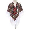 130*130Cm Ethnic Printed Square Shawls Elegant Women Scarf Babushka Retro Russian Bandana Wraps Kerchief Floral Warm Blanket