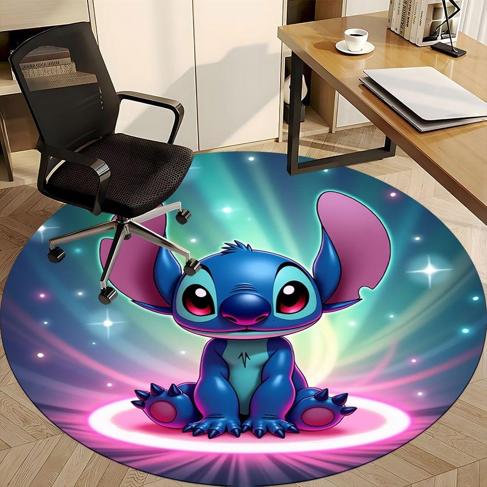 

1pc Stitch Cartoon Design Round Rug - Office Carpet, Non-Slip Mat for Chairs, Home Decor for Living Room & Bedroom, Home Gift Idea -0412041 80cm by 80cm