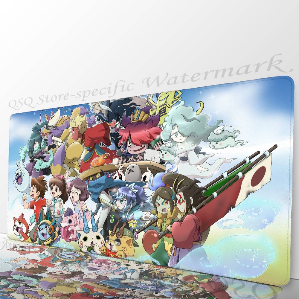 Anime Y-Yo-kai Watch Mousepad Non-slip Suitable For Office Computers Laptops E-sports Game Desk Mats XXL Keyboard