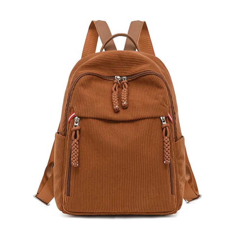 

Легкий рюкзак женский большой вместимости дорожная сумка для поездок вельветовый студенческий школьный рюкзак