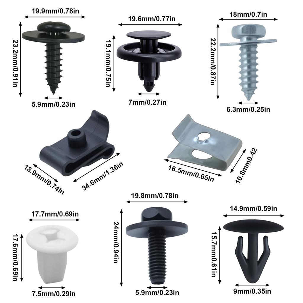 50PCS Engine Under Cover Clips Fastener Screws Fender Liner Clip Hood Bumper Retainer for Toyota Corolla RAV4 Highlander Lexus