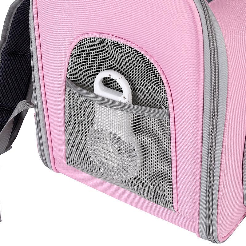 Large Transparent Foldable Outdoor Cat Carrier - Double Shoulder, Multi-functional, Solid Color