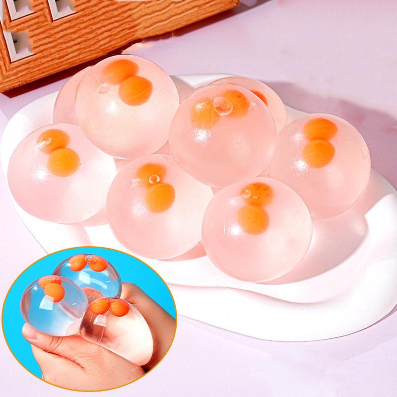 Transparent Simulation Double Yolk Egg Squishy Toys Stress Relief Balls Decompression Anxiety Reducer Fidget Toy For Adults Kids