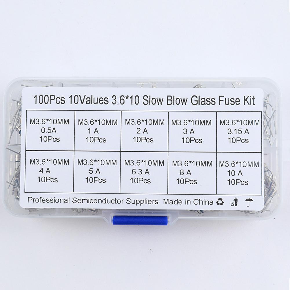 3 6x10MM Glass Fuse Tube 100PCS with Pin 250V for Appliance Circuit Protection 0 5A 1A 2A 3A 4A 5A 6 3A 8A 10A