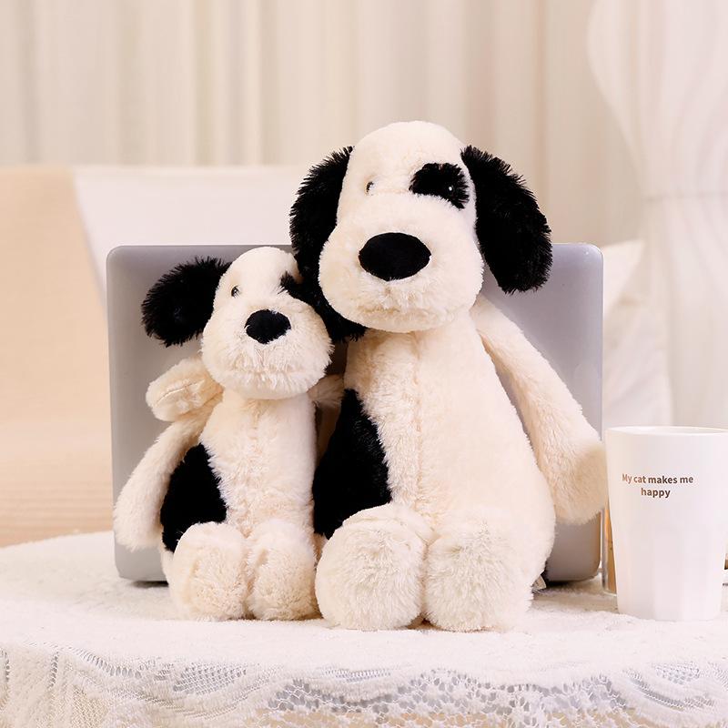30/40CM Soft Pirate Puppy Plush Toy Black White Spot Dog Sleeping Play House Toy
