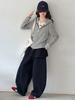 Mädchen Frühling/Herbst Faux Zweiteiler Hoodie und Weite Hosen Set - 2026 Neuer Stil für größere Kinder