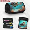 1pc Cartoon Turtle Design Double Layer Flip Pencil Case - Multi-Layer Flip Cover Design, Storage Bag, Zipper Closure, Suitable for Schools, Offices, A