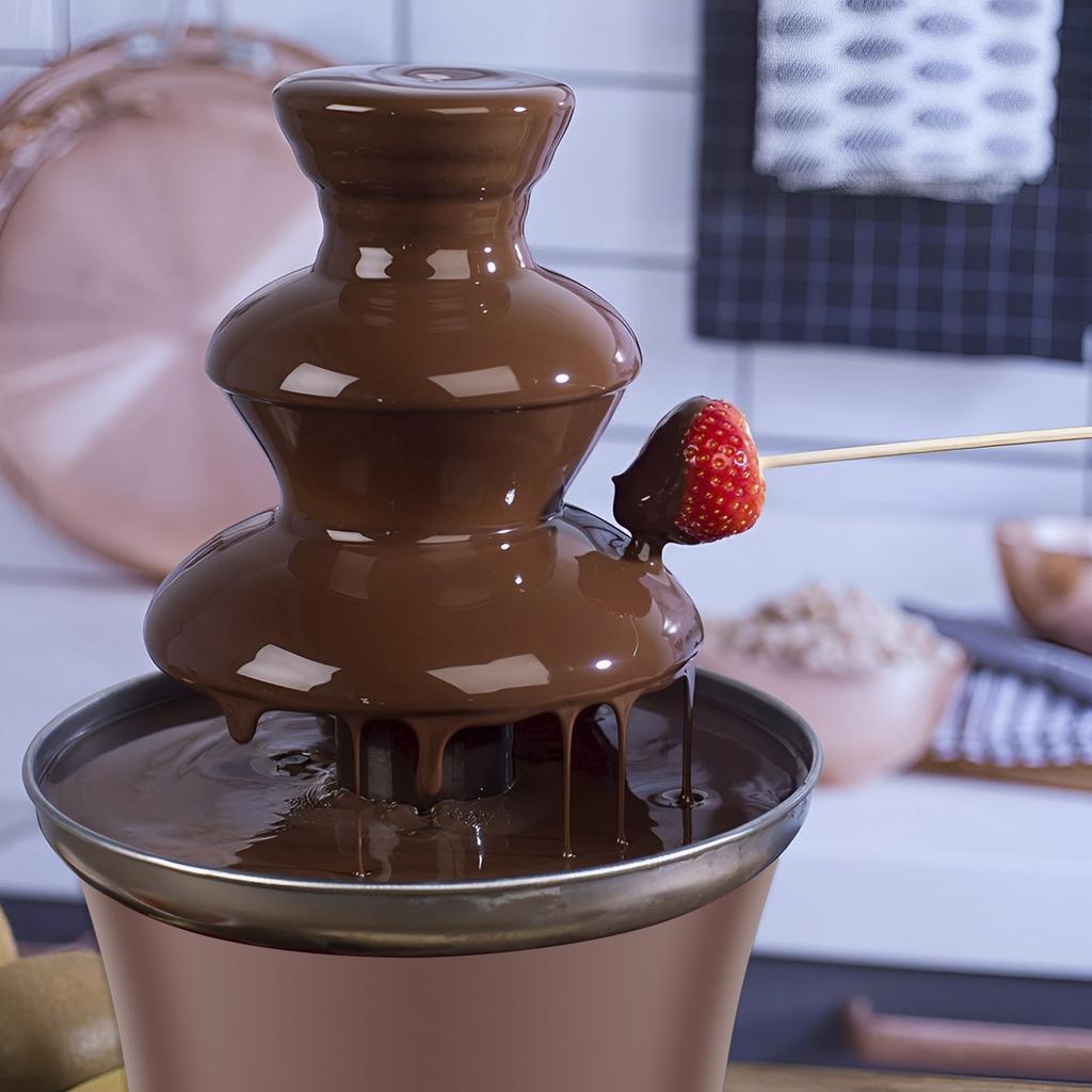 Čokoládová fontána 3-úrovňová syrová fontánová stroj Kapacita 10 oz čokolády Domáca elektrická čokoládová fondue fontána na sladkosti